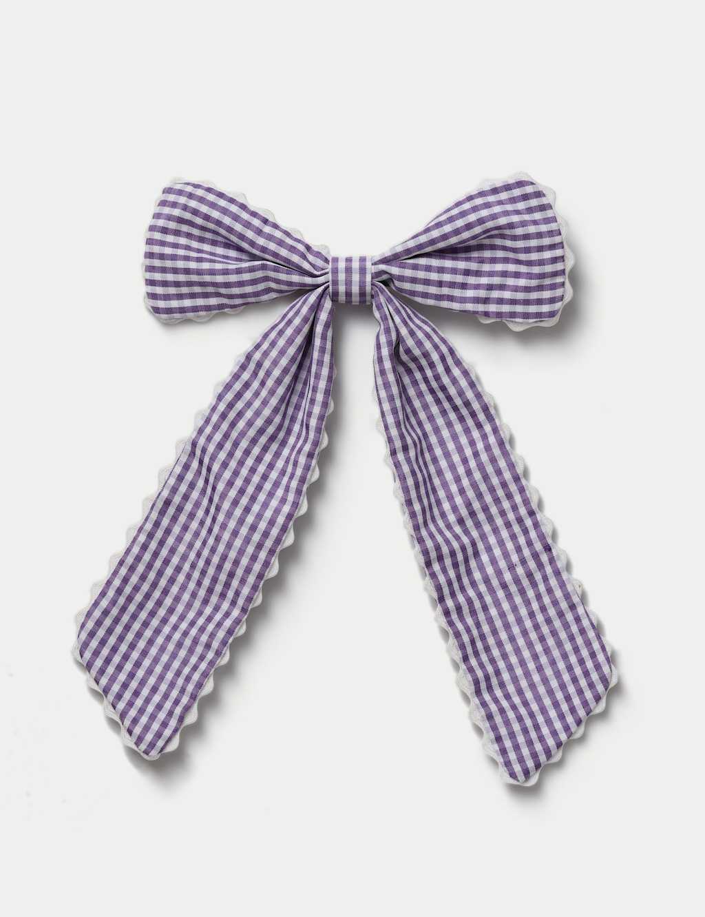 Girls Back To School Scallop Bow - Purple - Available at M&S