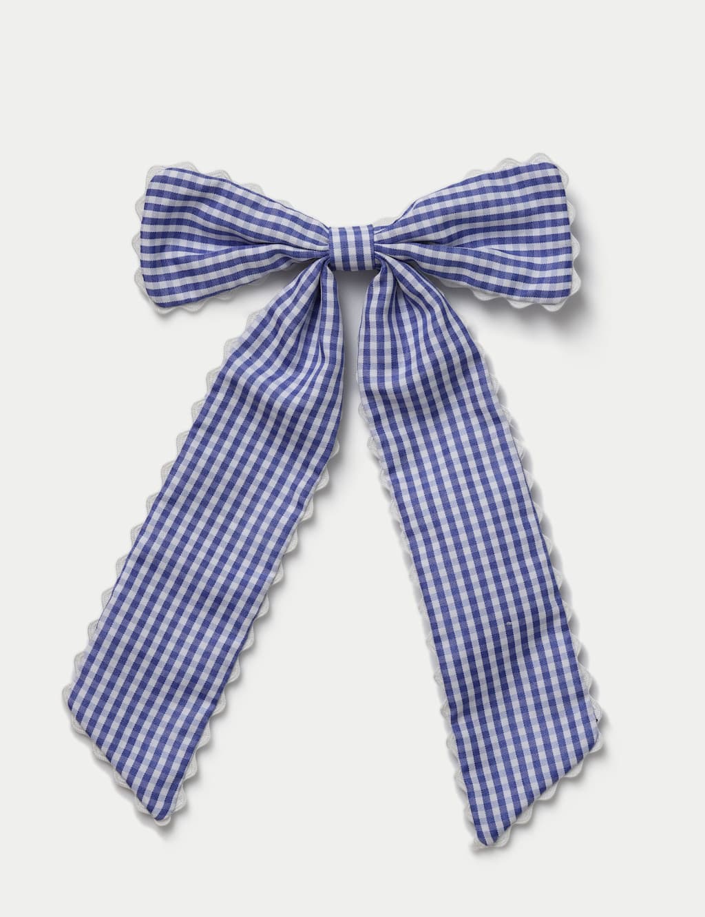 Girls Back To School Scallop Bow - Navy - Available at M&S