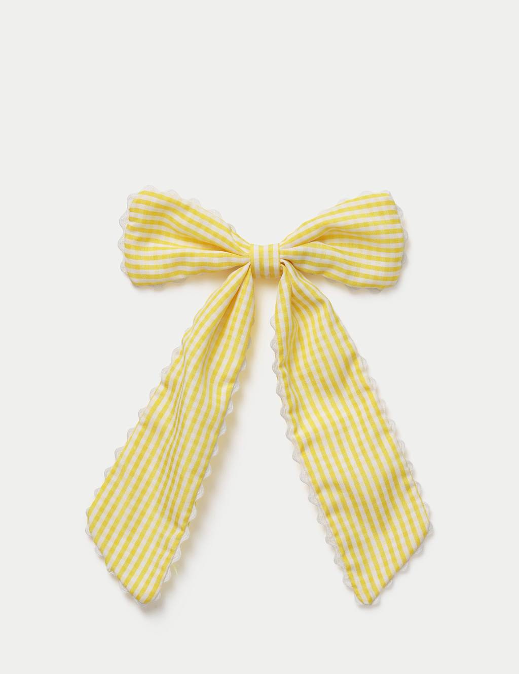 Girls Back To School Scallop Bow - Yellow - Available at M&S