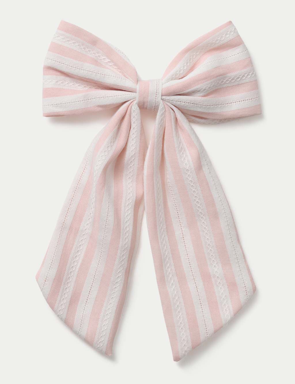 M&S Girls Pink Striped Bow - Pink Mix