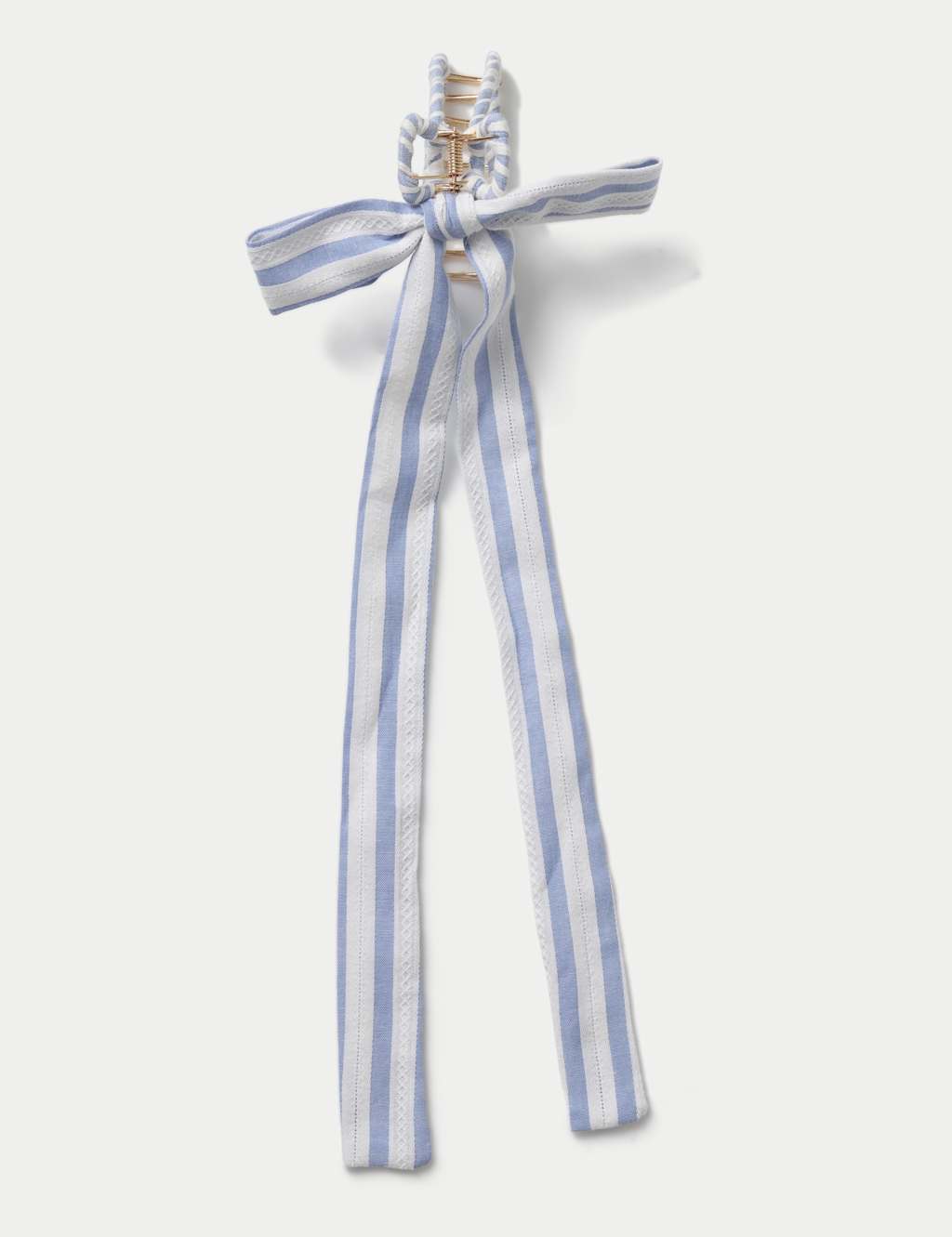 M&S Girls Blue and White Stripe Wrapped Bow Claw