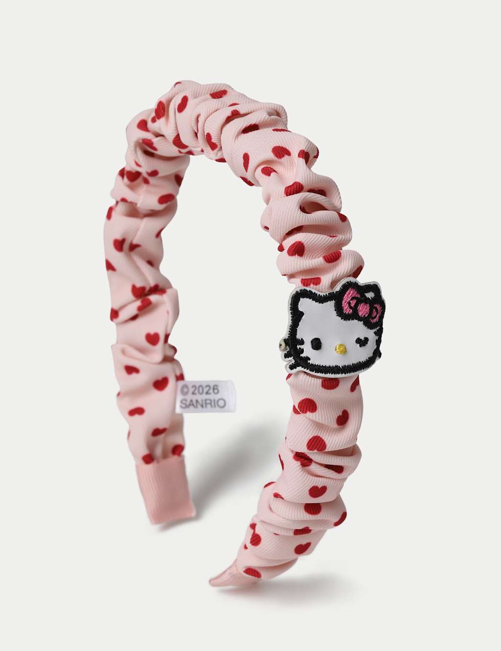 M&S Girls Hello Kitty Heart Ruched Alice Band - Pink Mix