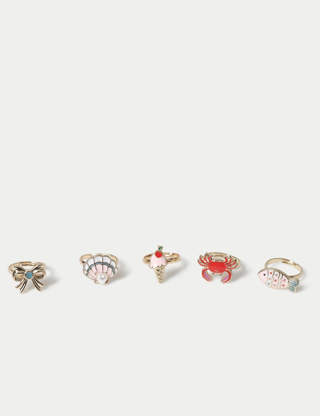 M&S Girls 5 Pack Coastal Ring Pack - Multi