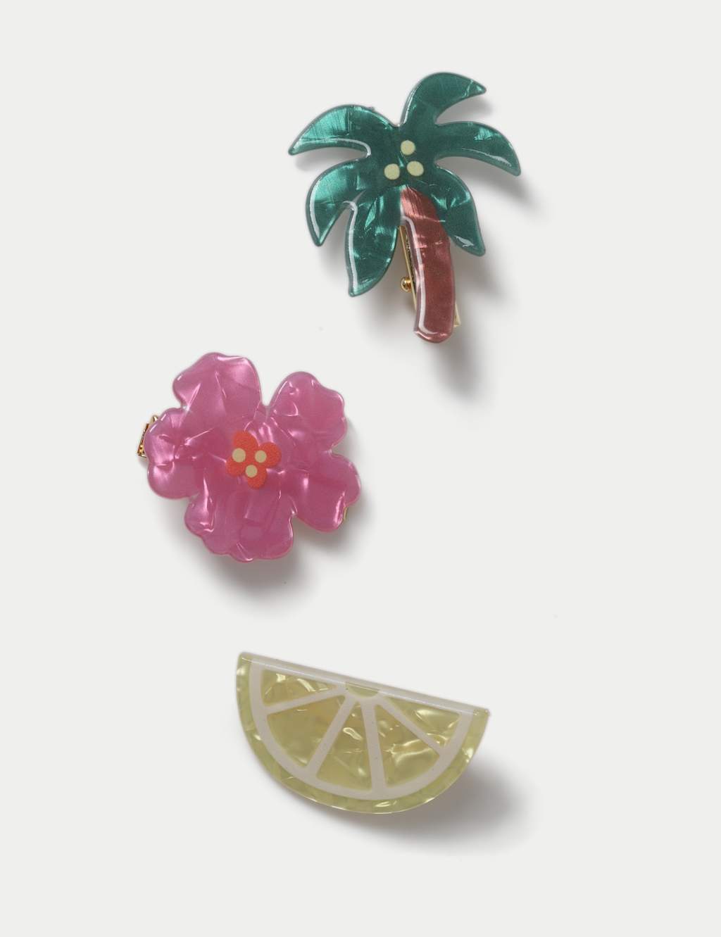 M&S Girls 3 Pack Hair Clips - Multi