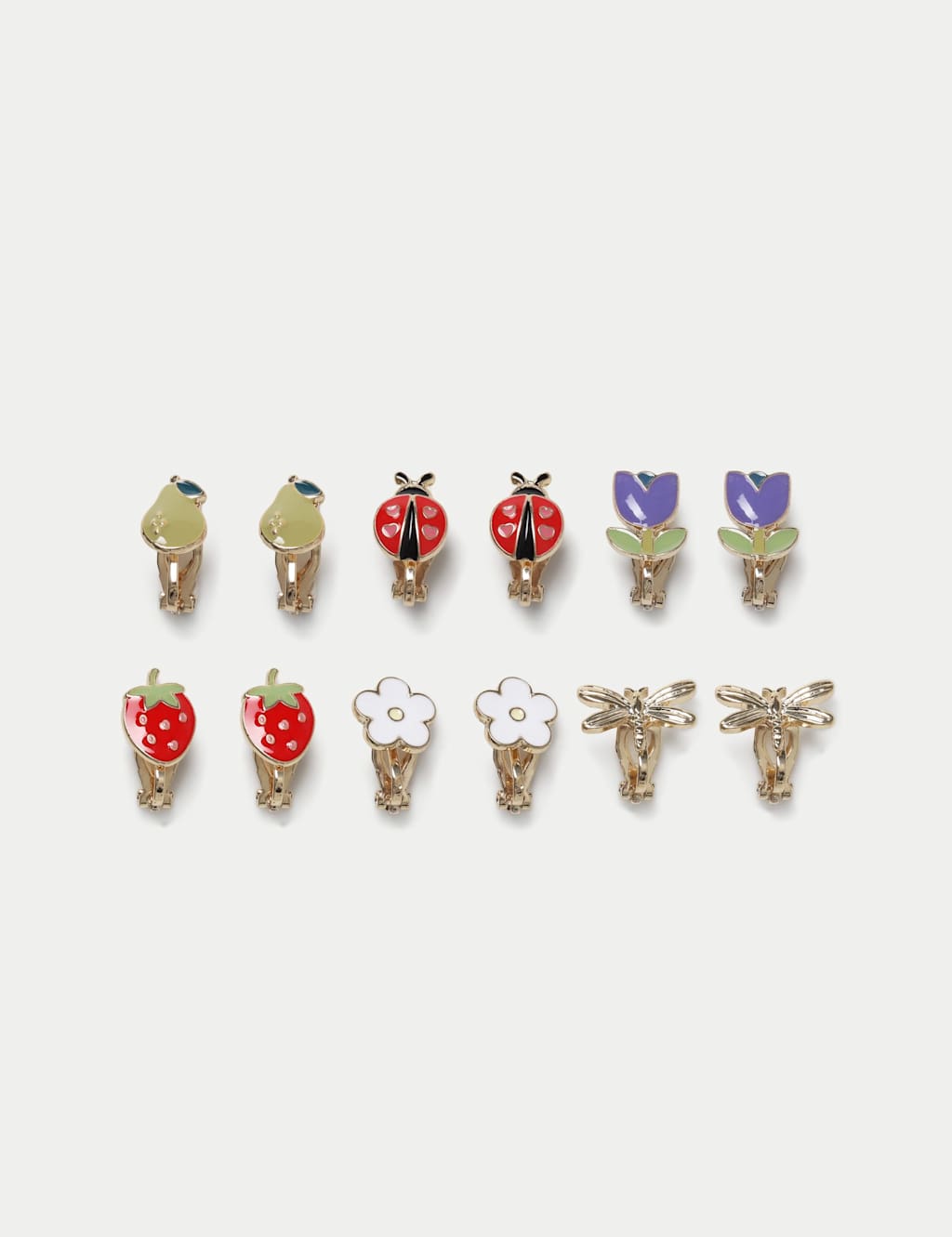 M&S Girls 6 Pack Mixed Motif Earrings - S-M - Multi