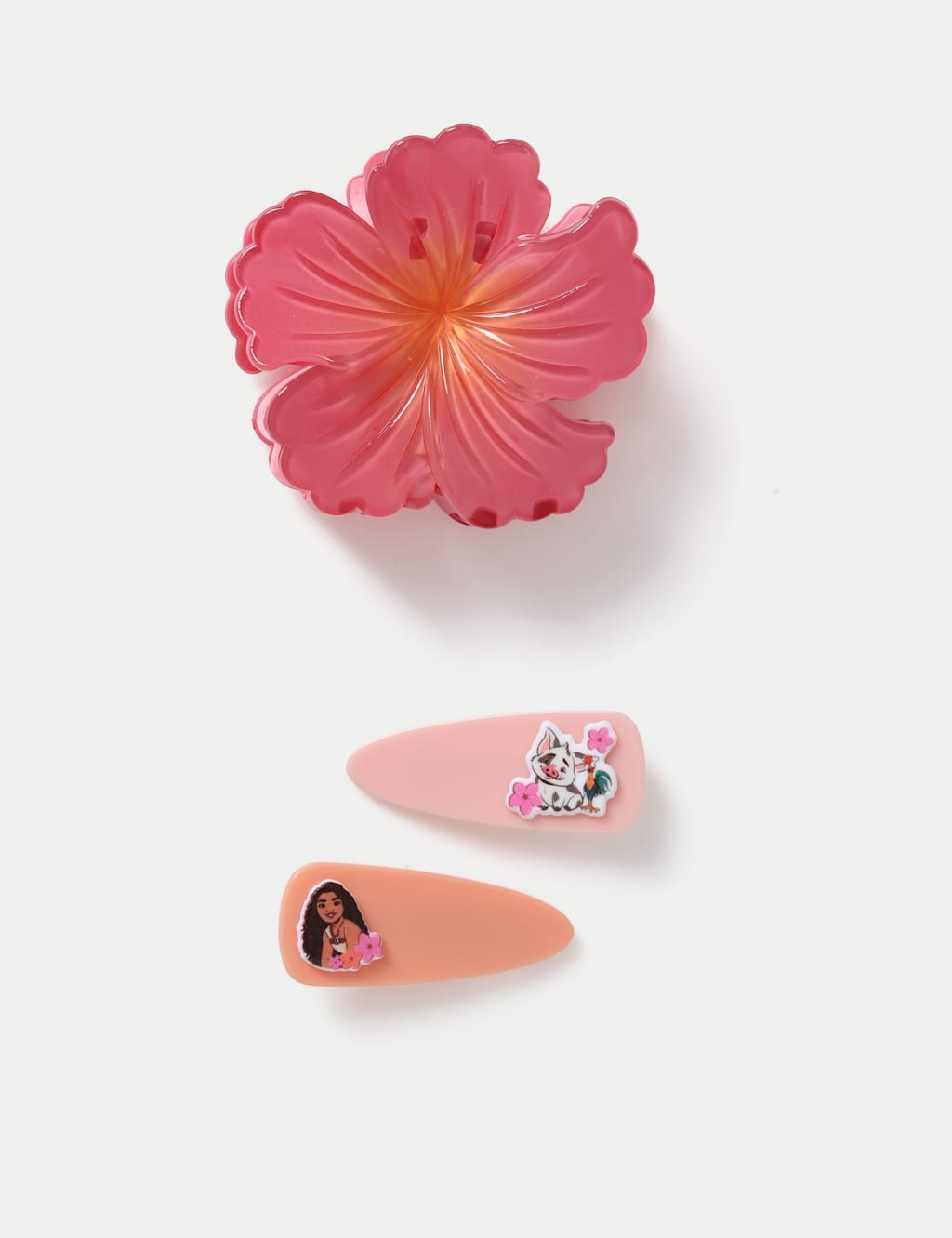 M&S Girls Moana Claw and Clip Pack - S-M - Pink