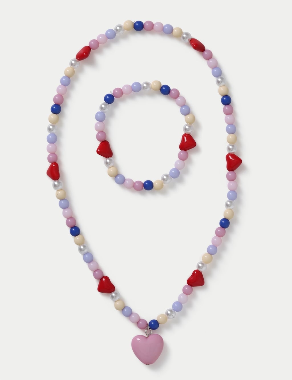 M&S Girls Beaded Heart Jewellery Mutlipack - Multi