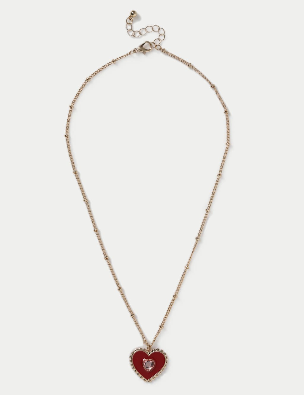 M&S Girls Red Enamel Heart Neckwear - Gold