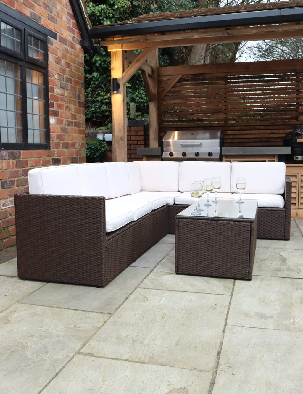 Berlin Rattan Corner Garden Lounge Set