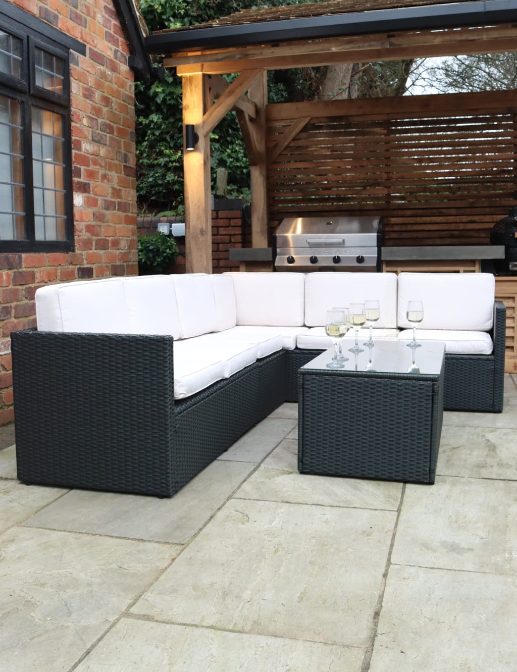 Berlin Rattan Corner Garden Lounge Set