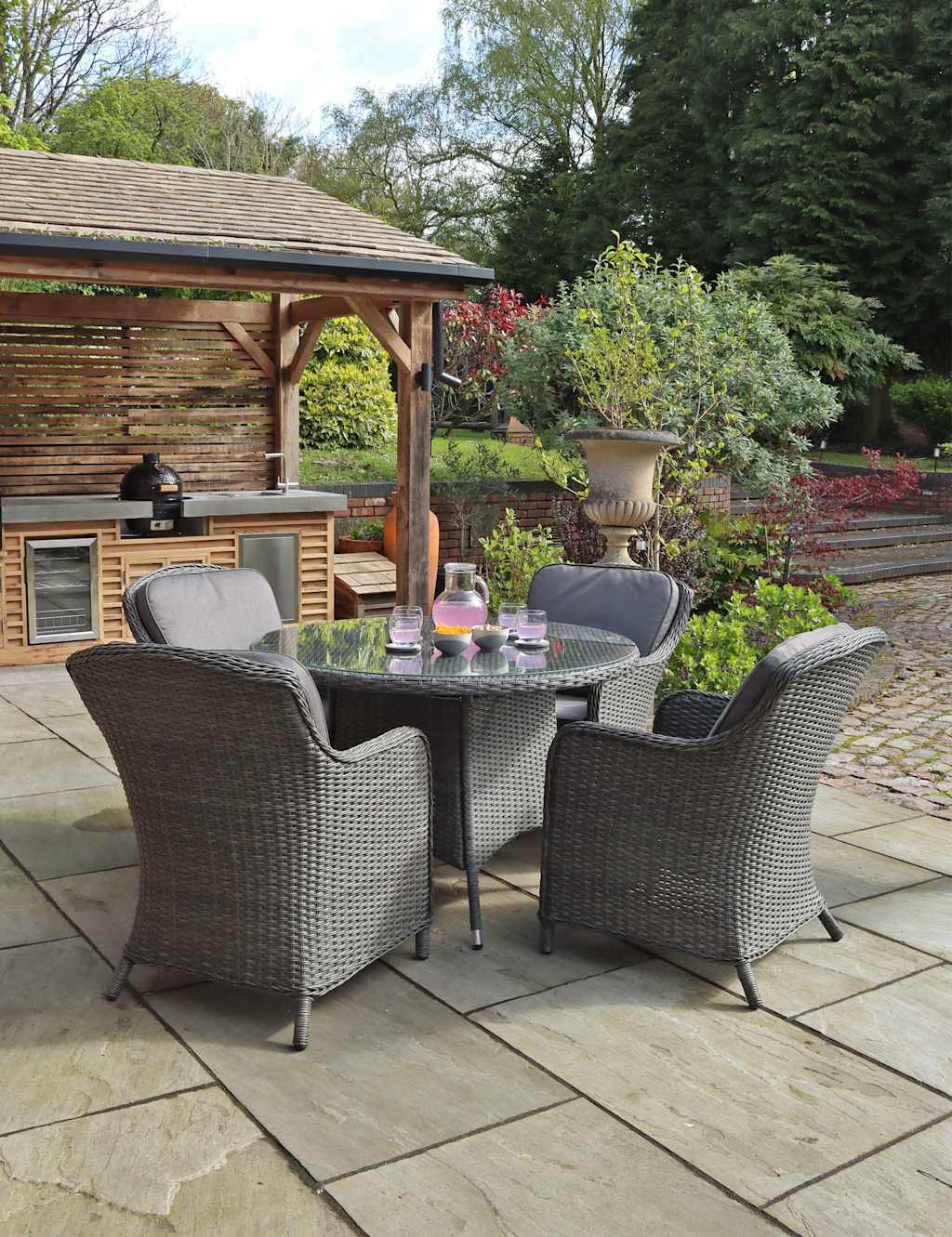 Paris Rattan 4 Seater Dining Set