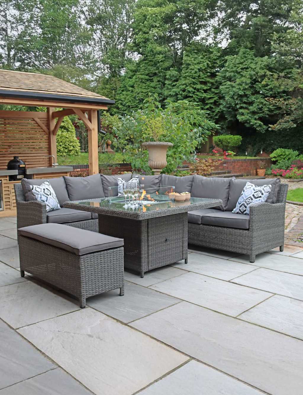 Paris Deluxe Firepit Dining Set