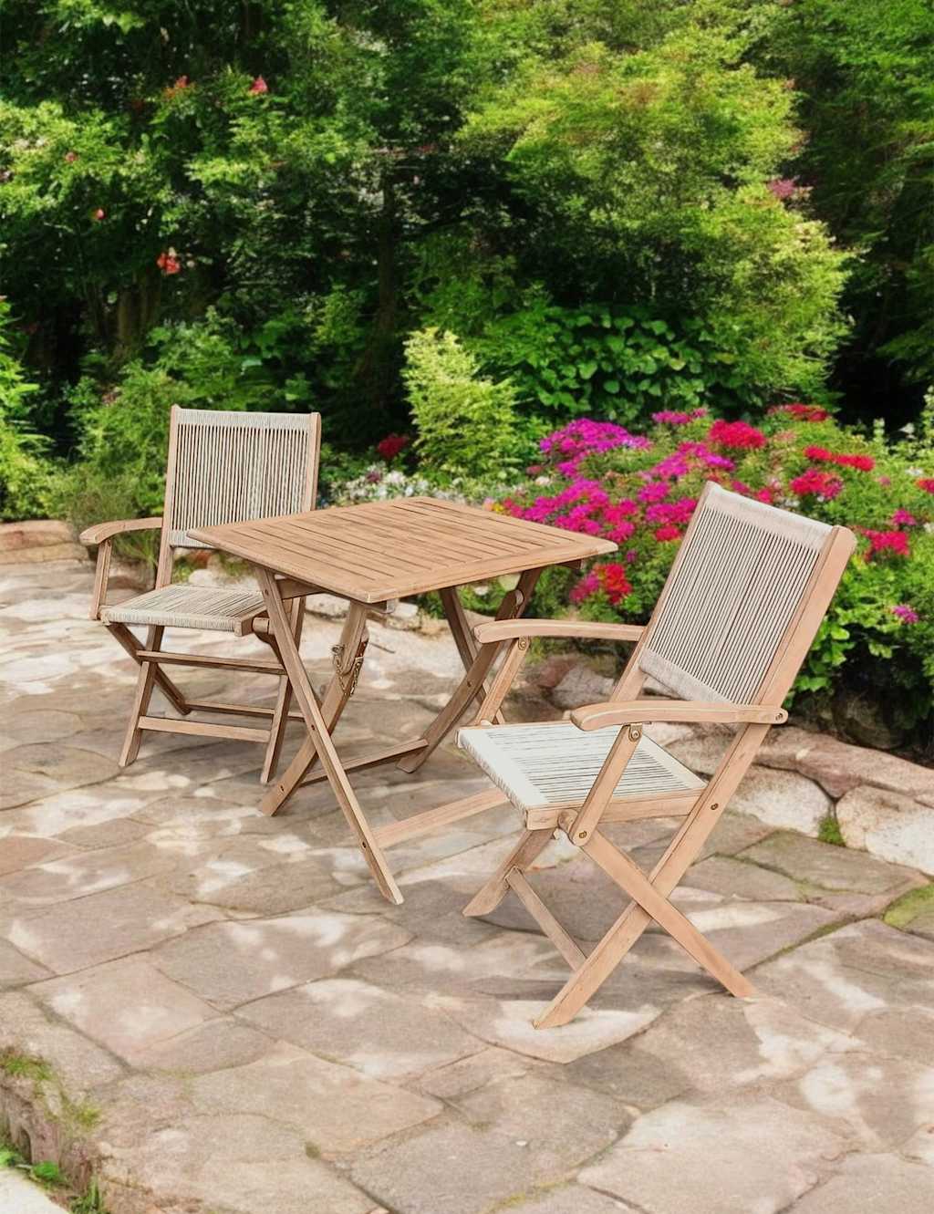 London 2 Seater Rope Bistro Folding Set