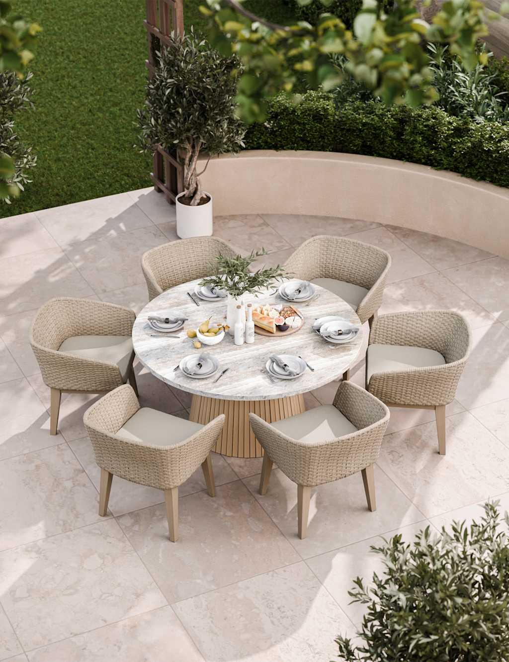 Royalcraft Jupiter 6 Seater Dining Set Natural Mix