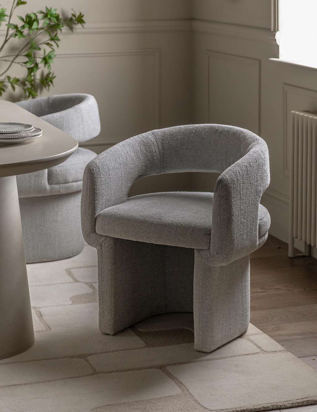 Gallery Direct Sloane Fabric Dining Chair - Grey - Available at M&S