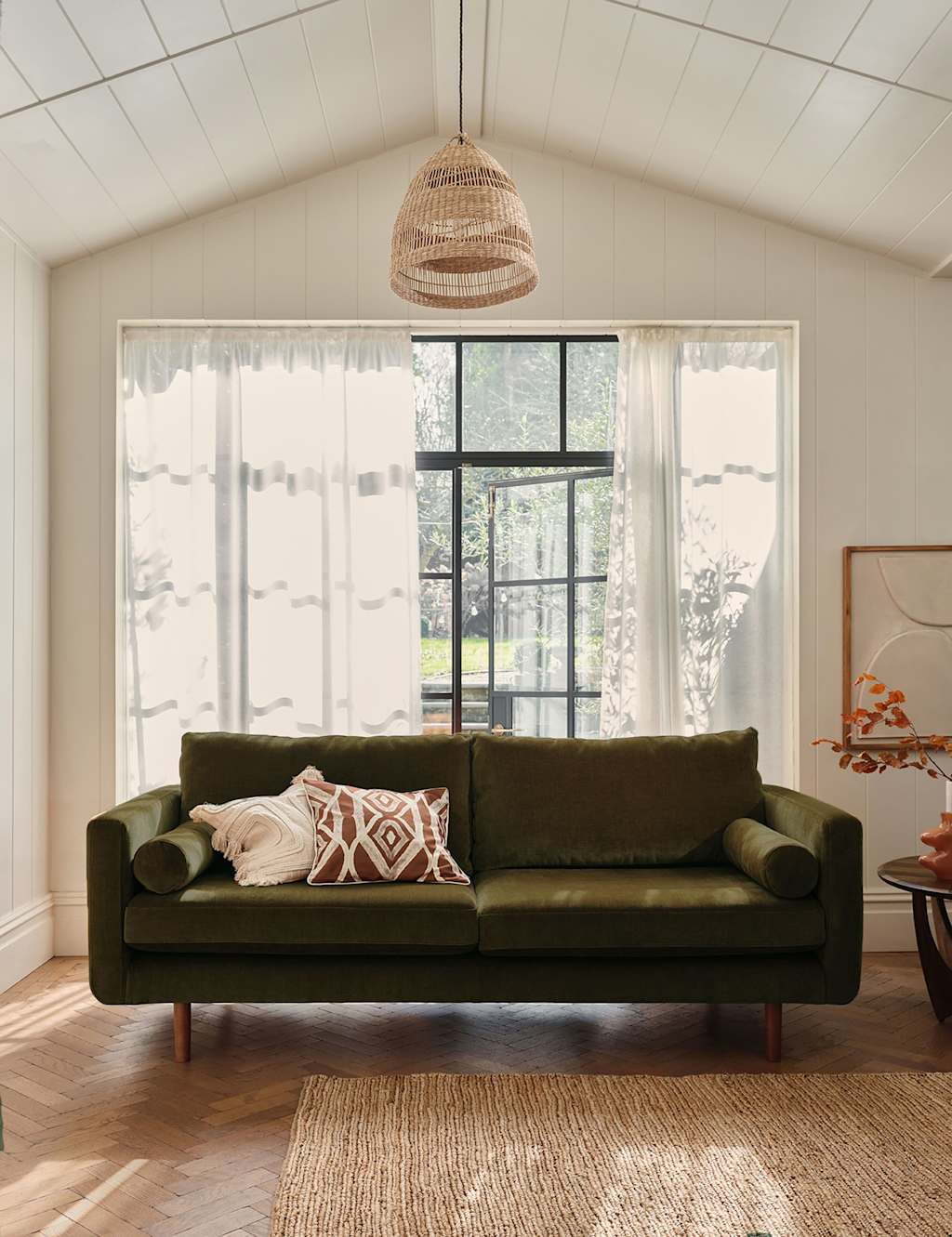 Barker And Stonehouse Moore Chenille Extra Large 3 Seater Sofa - Dark Green - Available at M&S