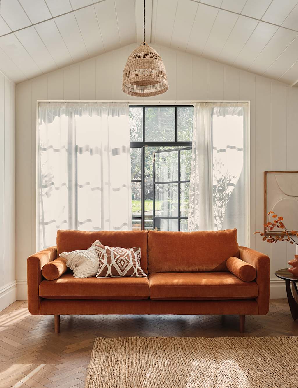 Barker And Stonehouse Moore Chenille Extra Large 3 Seater Sofa - Orange - Available at M&S