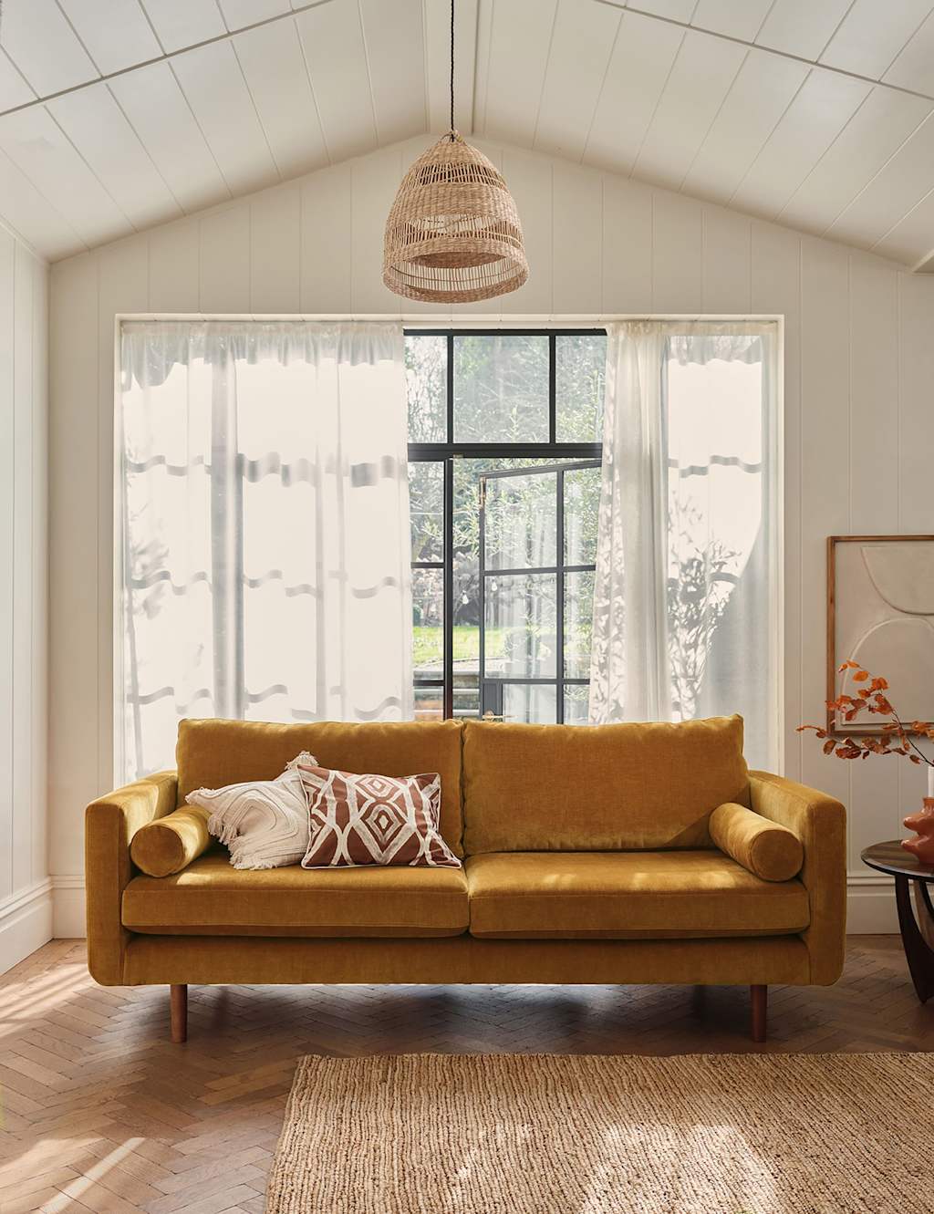 Barker And Stonehouse Moore Chenille Extra Large 3 Seater Sofa - Yellow - Available at M&S