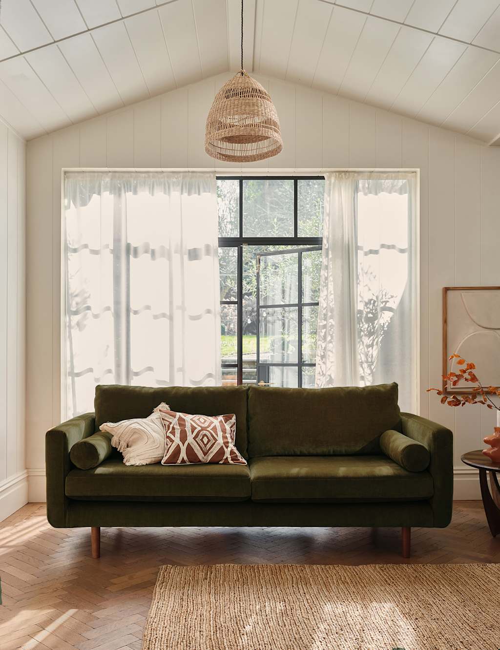 Barker And Stonehouse Moore Chenille Large 3 Seater Sofa - Dark Green - Available at M&S