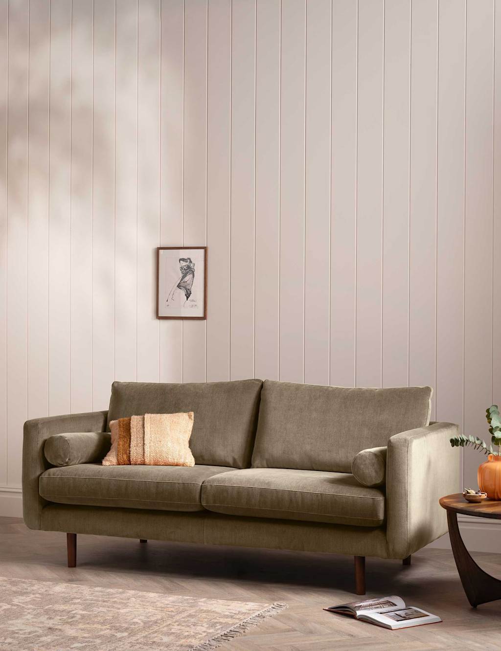 Barker And Stonehouse Moore Chenille Large 3 Seater Sofa - Light Grey - Available at M&S