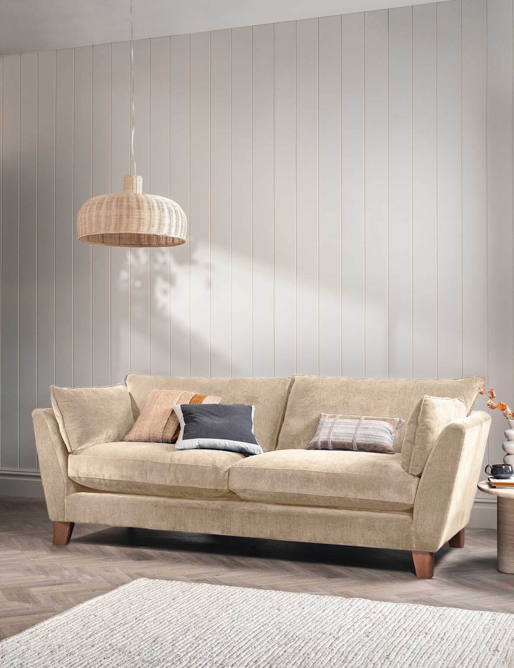 Barker And Stonehouse Irving Chenille Extra Large 3 Seater Sofa - Neutral - Available at M&S