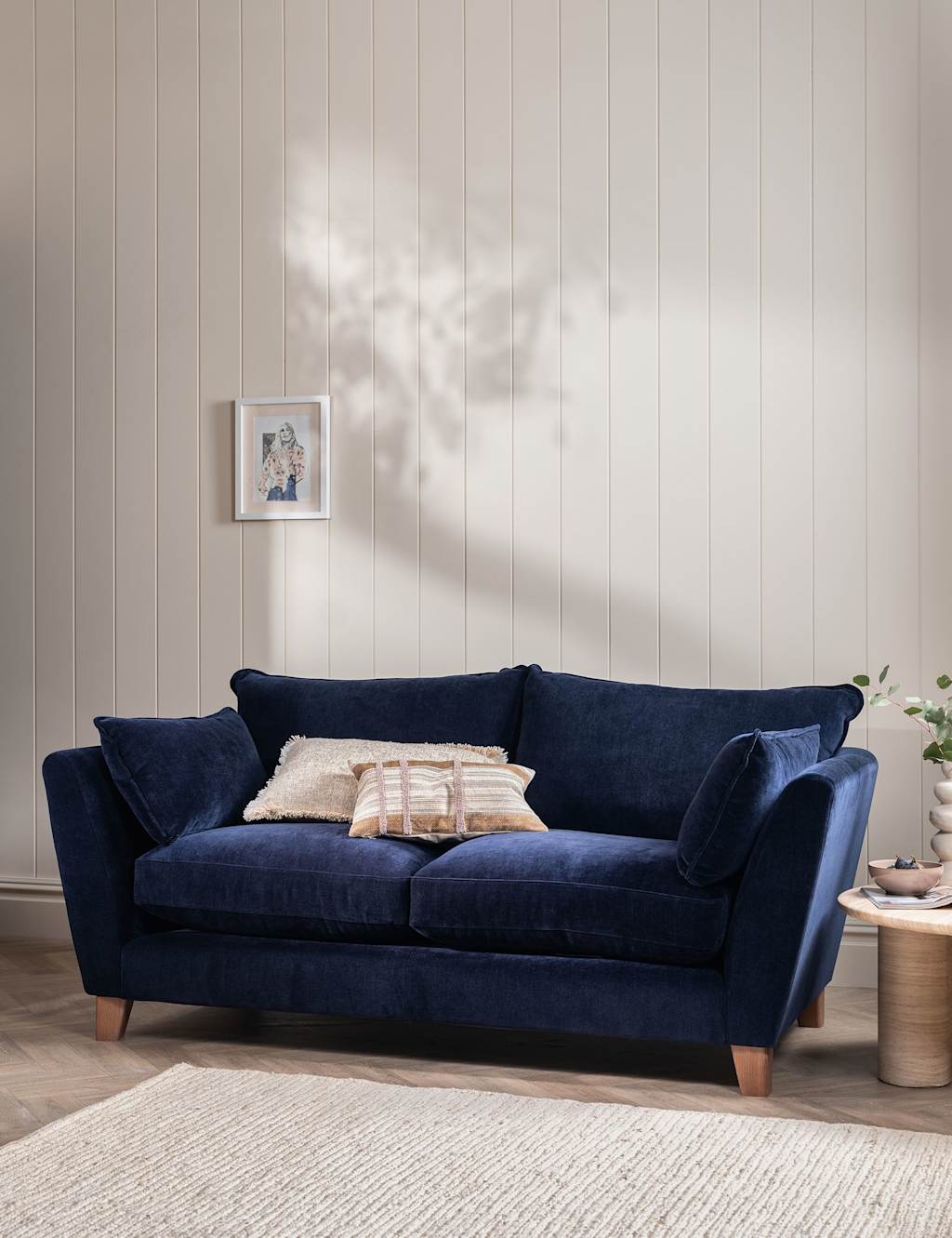 Barker And Stonehouse Irving Chenille Large 3 Seater Sofa - Navy - Available at M&S