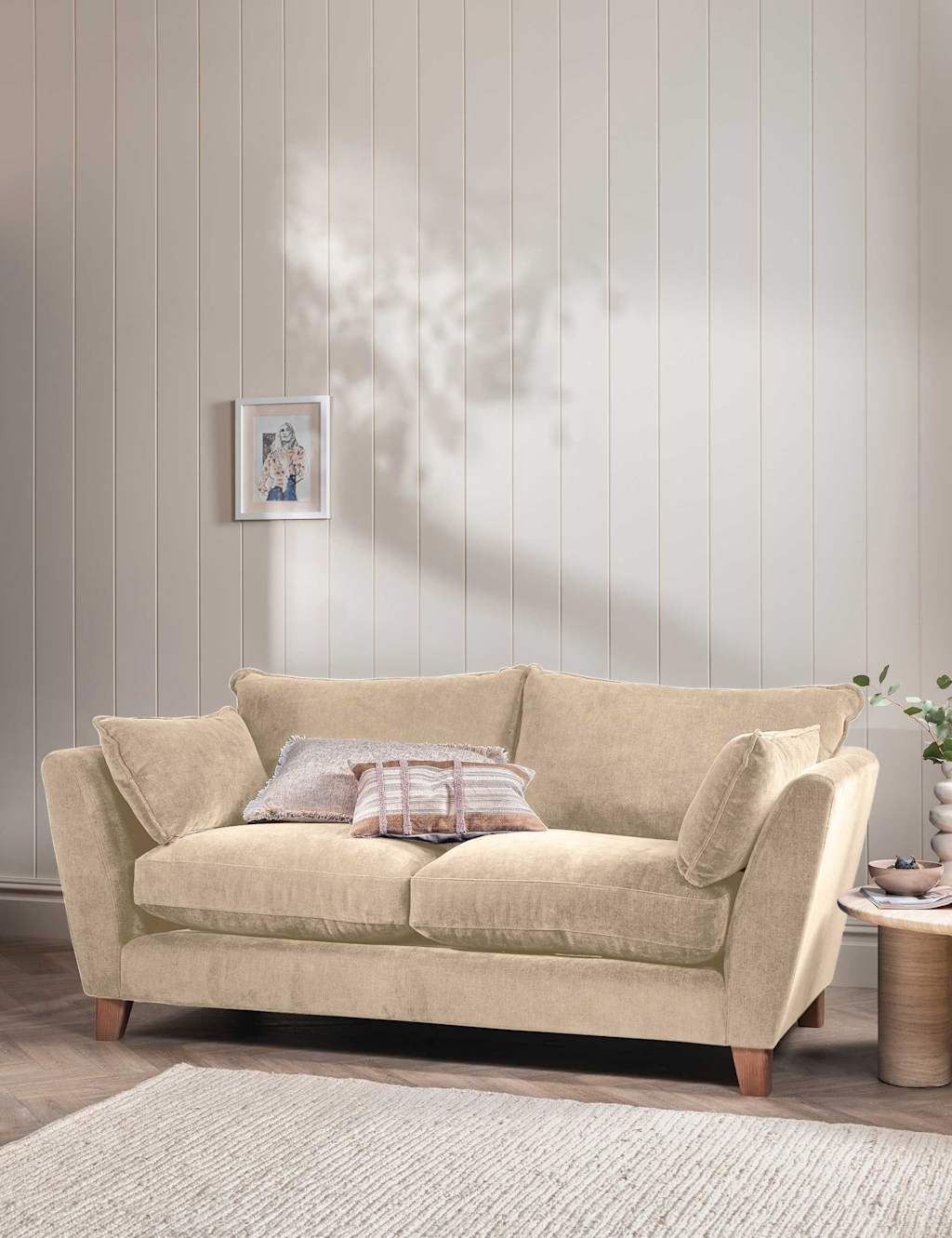 Barker And Stonehouse Irving Chenille Large 3 Seater Sofa - Neutral - Available at M&S