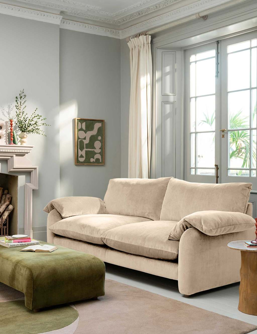 Barker And Stonehouse Orson Chenille Grand 4 Seater Sofa - Neutral - Available at M&S