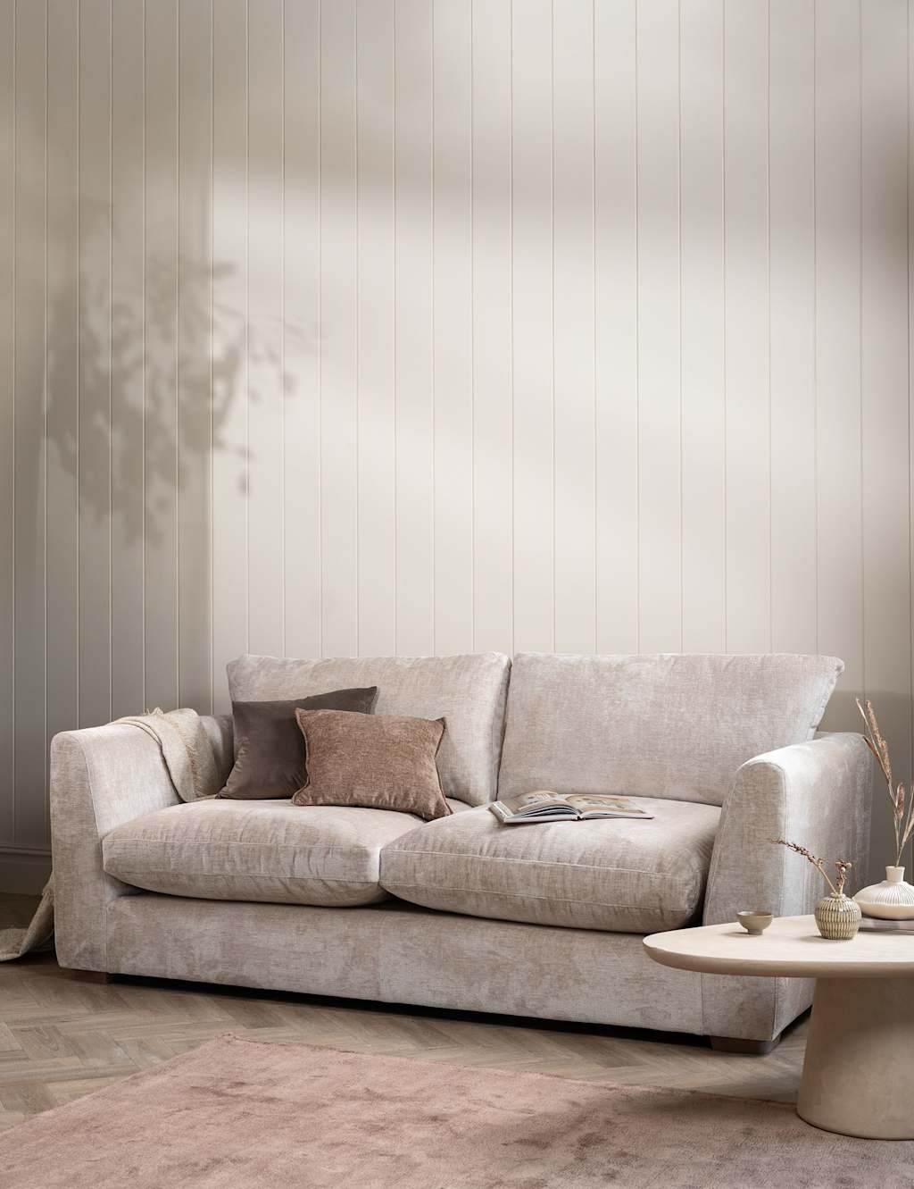 Barker And Stonehouse Palmer Textured Chenille 2 Seater Sofa - Neutral - Available at M&S