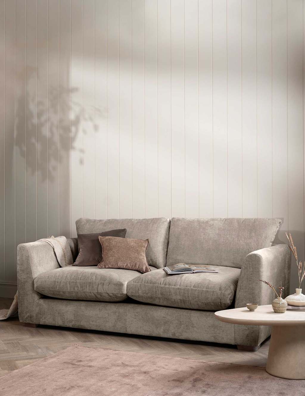 Barker And Stonehouse Palmer Textured Chenille 2 Seater Sofa - Grey - Available at M&S