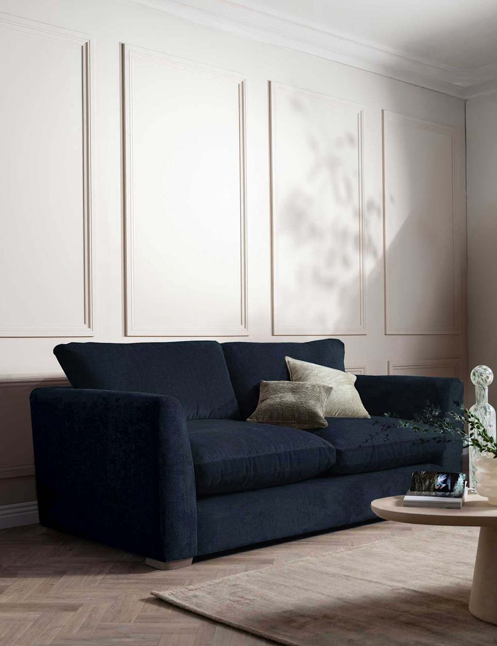 Barker And Stonehouse Palmer Textured Chenille 3 Seater Sofa - Navy - Available at M&S