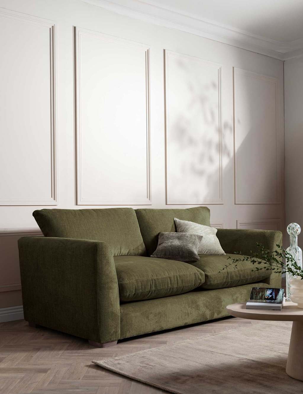 Barker And Stonehouse Palmer Textured Chenille 3 Seater Sofa - Green - Available at M&S