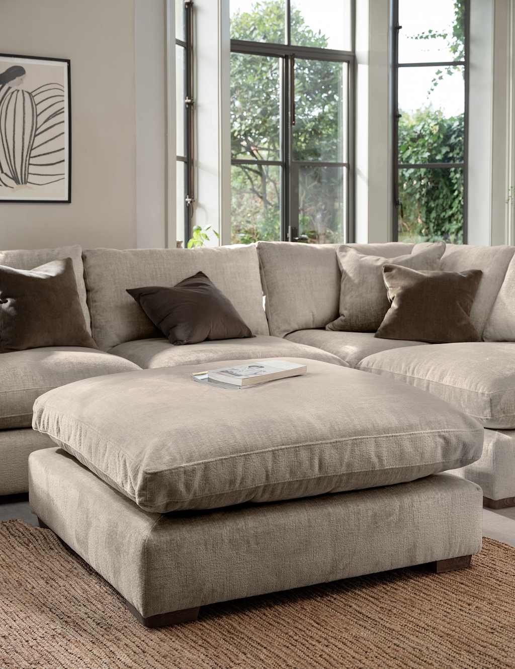 Barker And Stonehouse Palmer Textured Chenille Footstool - Grey - Available at M&S