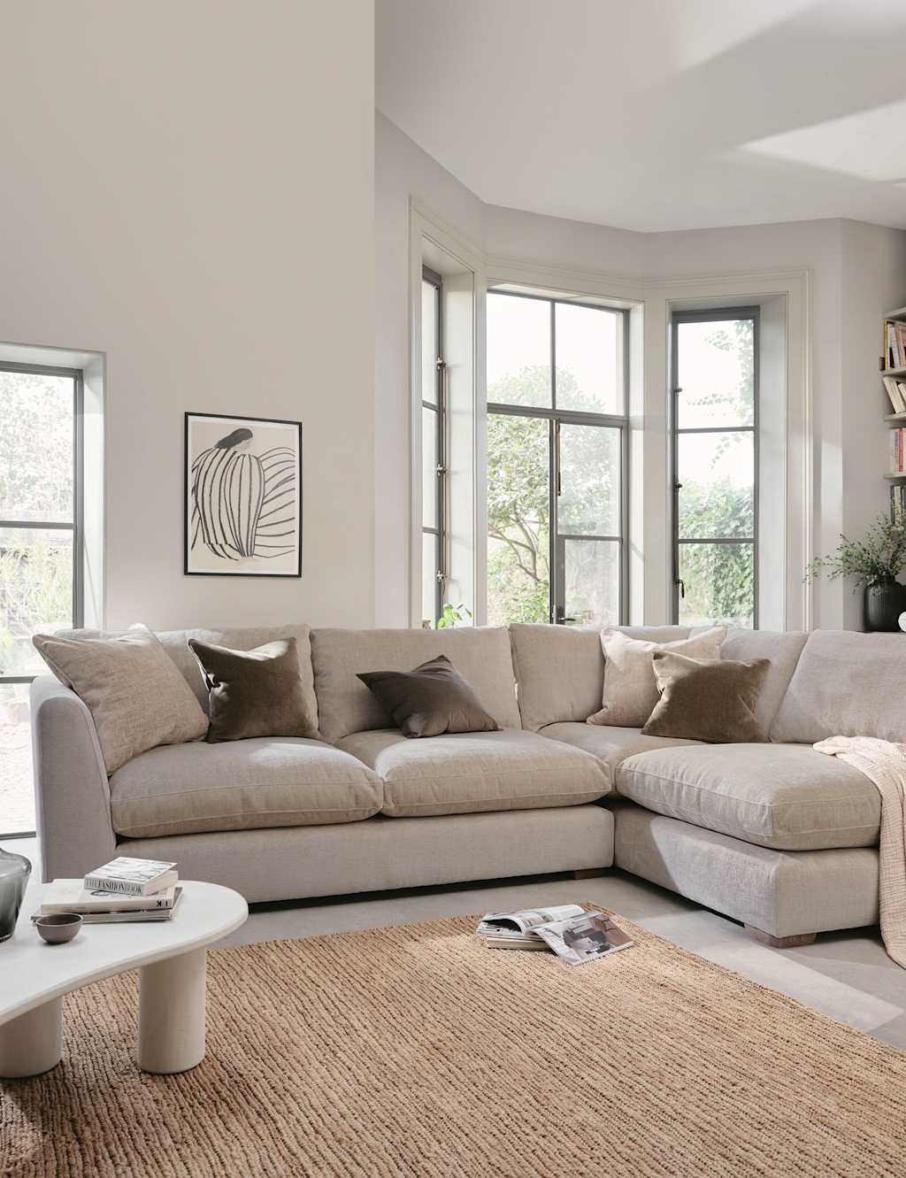 Barker And Stonehouse Palmer Textured Chenille Right Hand Corner Sofa - Grey - Available at M&S