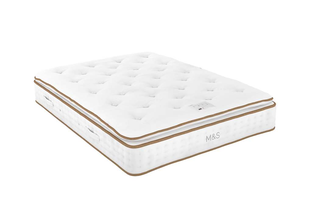 M&S 1500 British Wool Pocket Spring Medium Pillowtop Mattress White