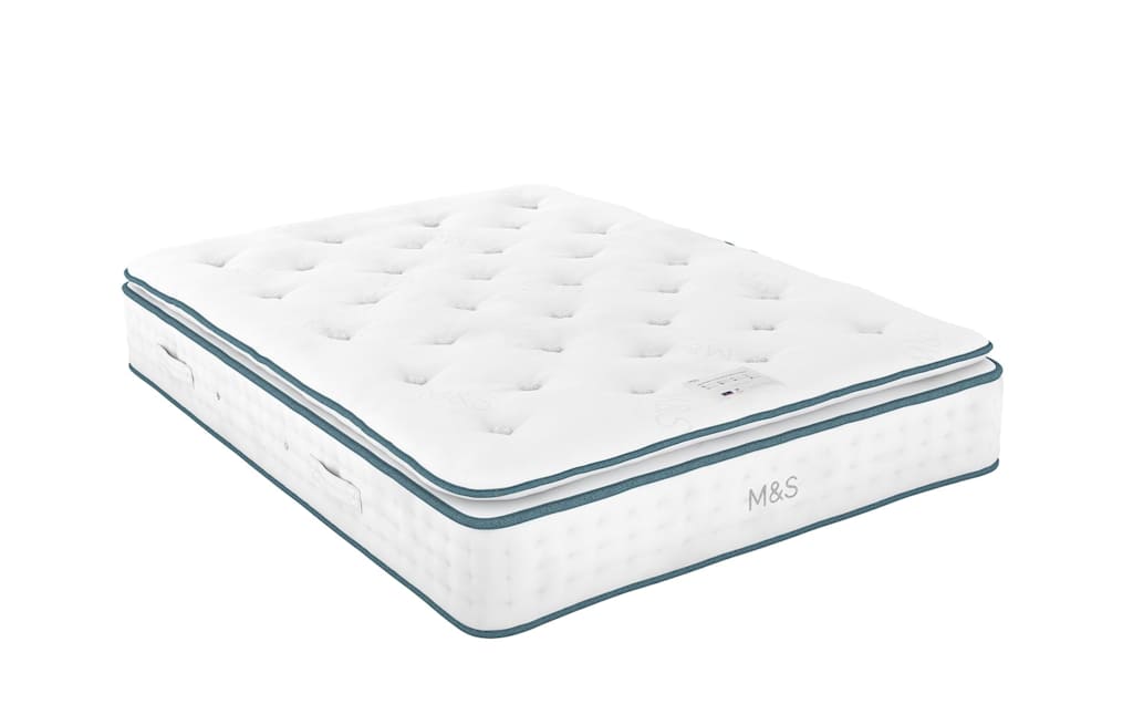 M&S 3500 British Wool Pocket Spring Medium Pillowtop Mattress White