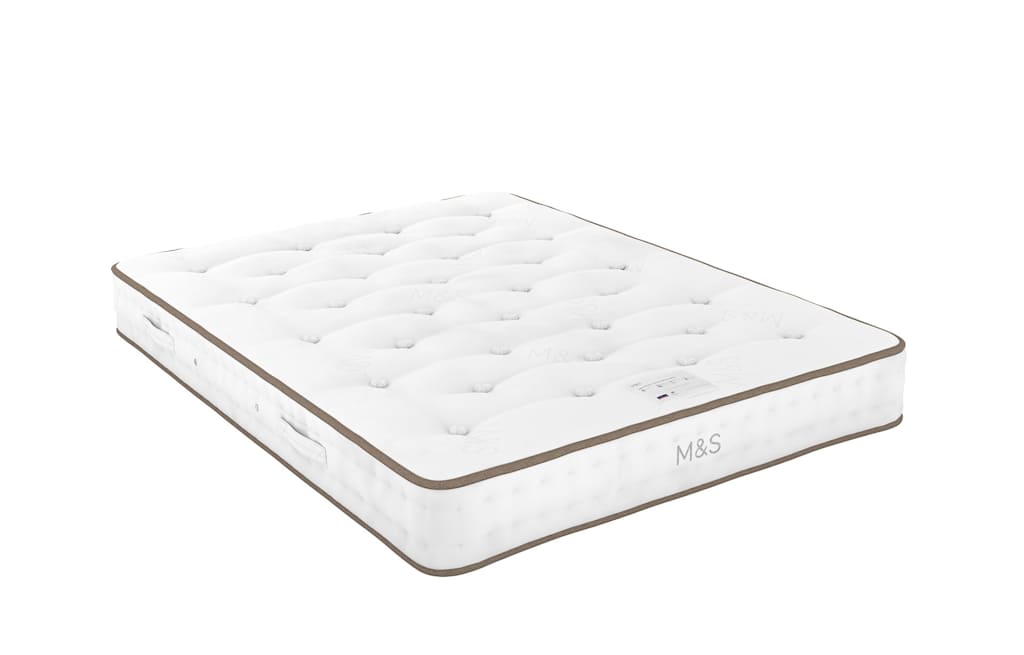 M&S 1000 British Wool Pocket Spring Medium Firm Mattress White