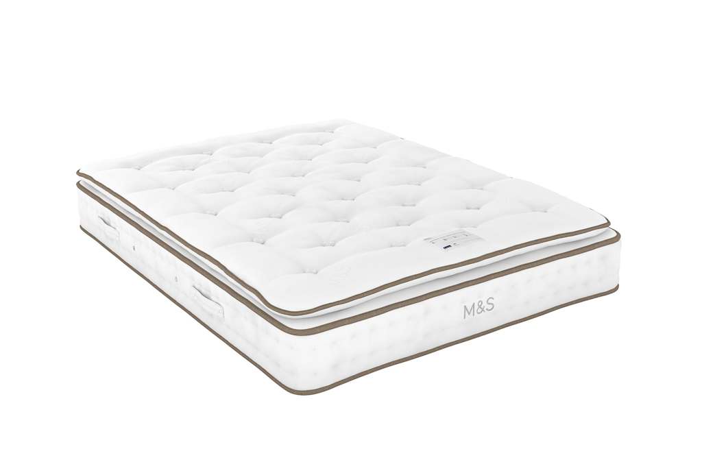 M&S 1000 British Wool Pocket Spring Medium Firm Pillowtop Mattress White