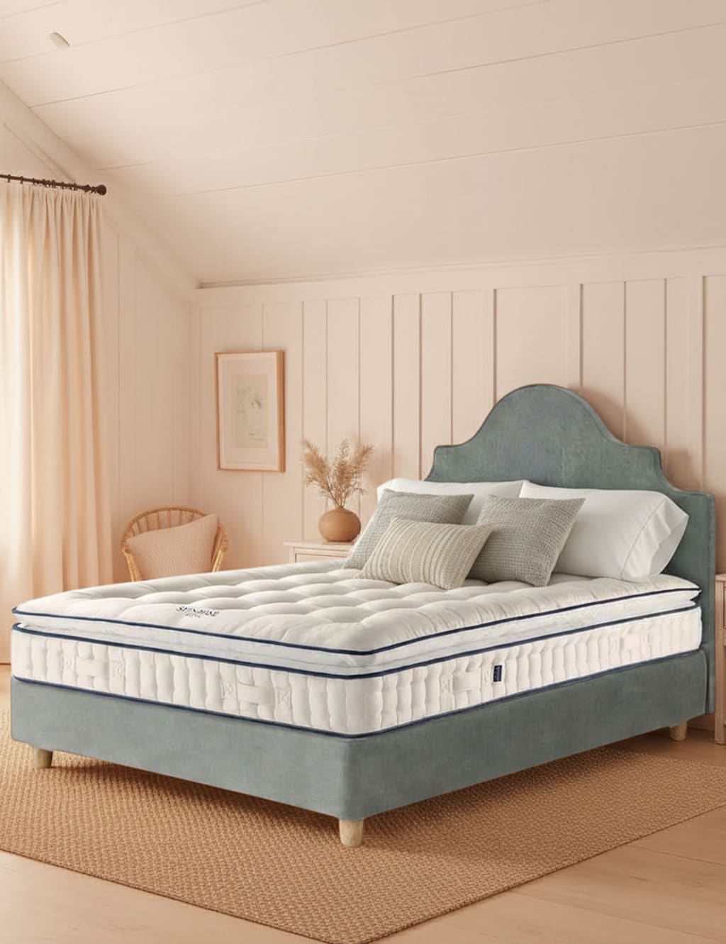 Harrison Spinks Sunrise 10750 Soft Pillowtop Mattress - Small Double (4ft) - White - Available at M&S