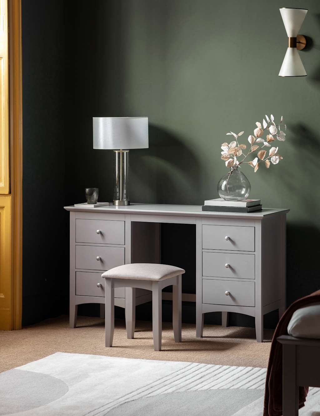 Gallery Direct Hastings Grey Dressing Table & Stool - Available at M&S