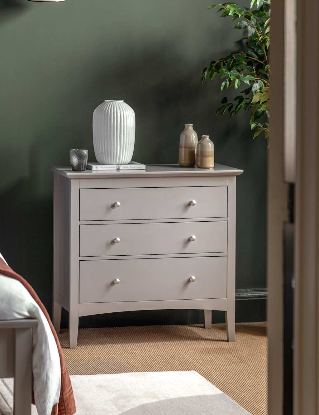 Gallery Direct Hastings Grey 3 Drawer Chest - Available at M&S