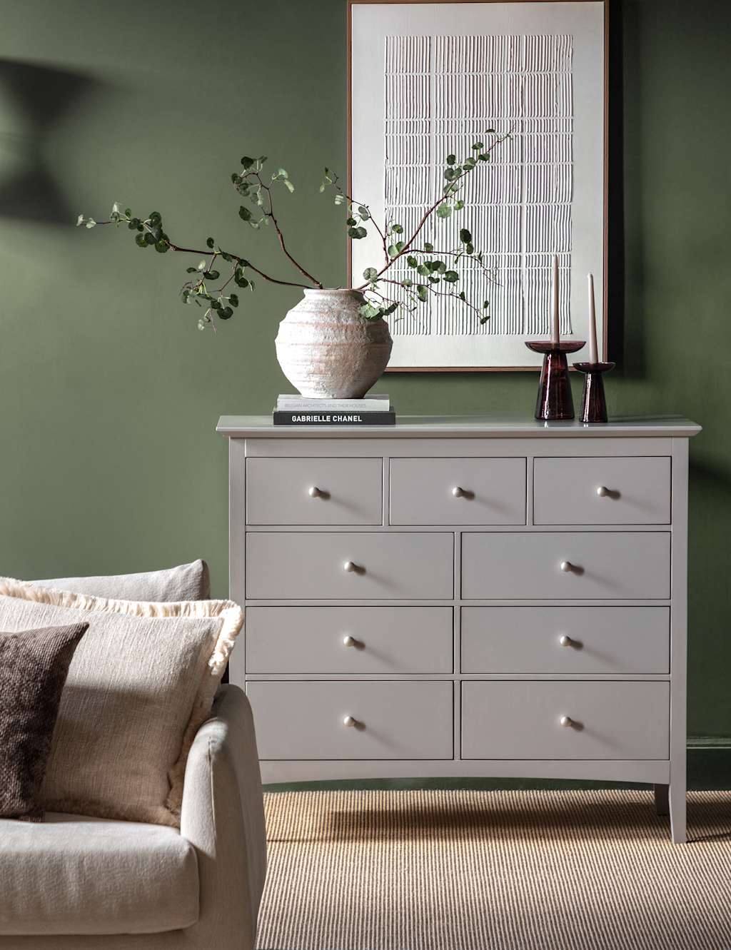 Gallery Direct Hastings Grey 9 Drawer Chest - Available at M&S