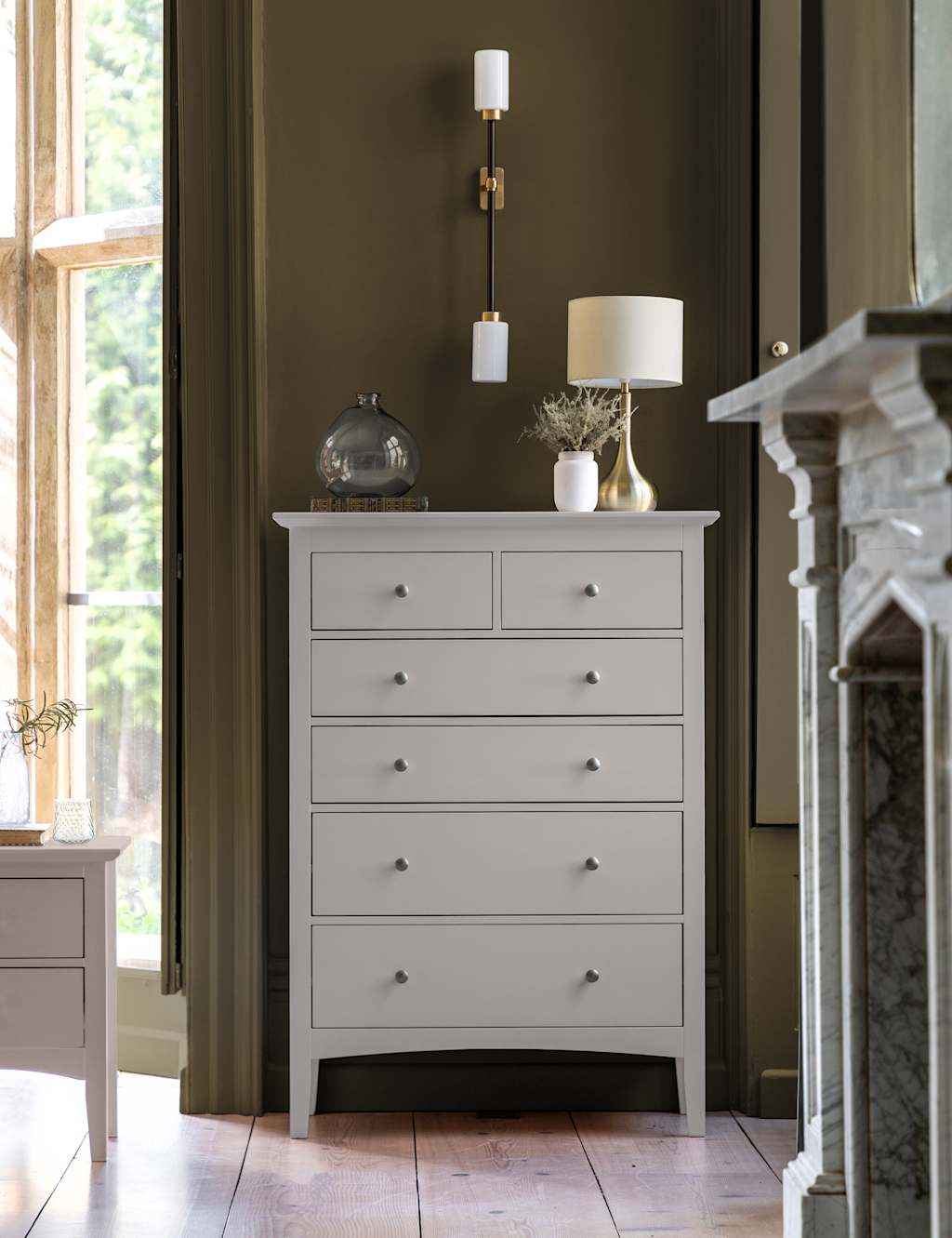 Gallery Direct Hastings Grey 6 Drawer Chest - Available at M&S