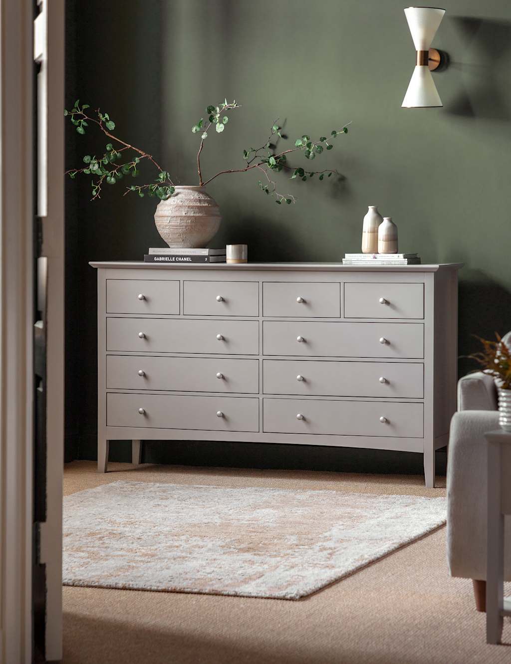 Gallery Direct Hastings Grey 10 Drawer Chest - Available at M&S