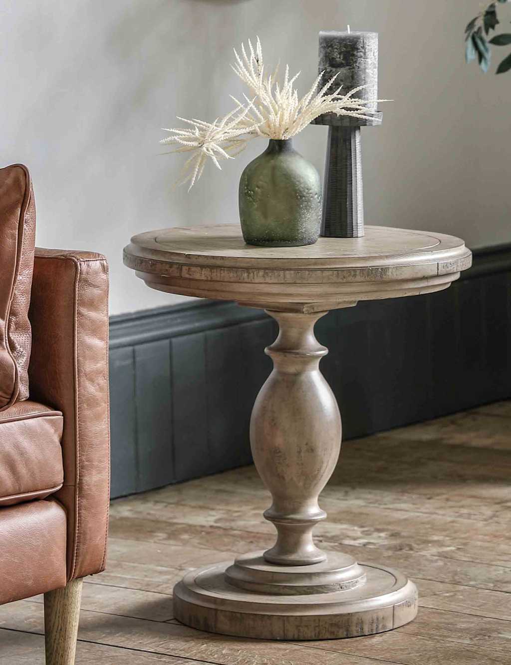Gallery Direct Vancouver Round Wood Side Table - Natural - Available at M&S