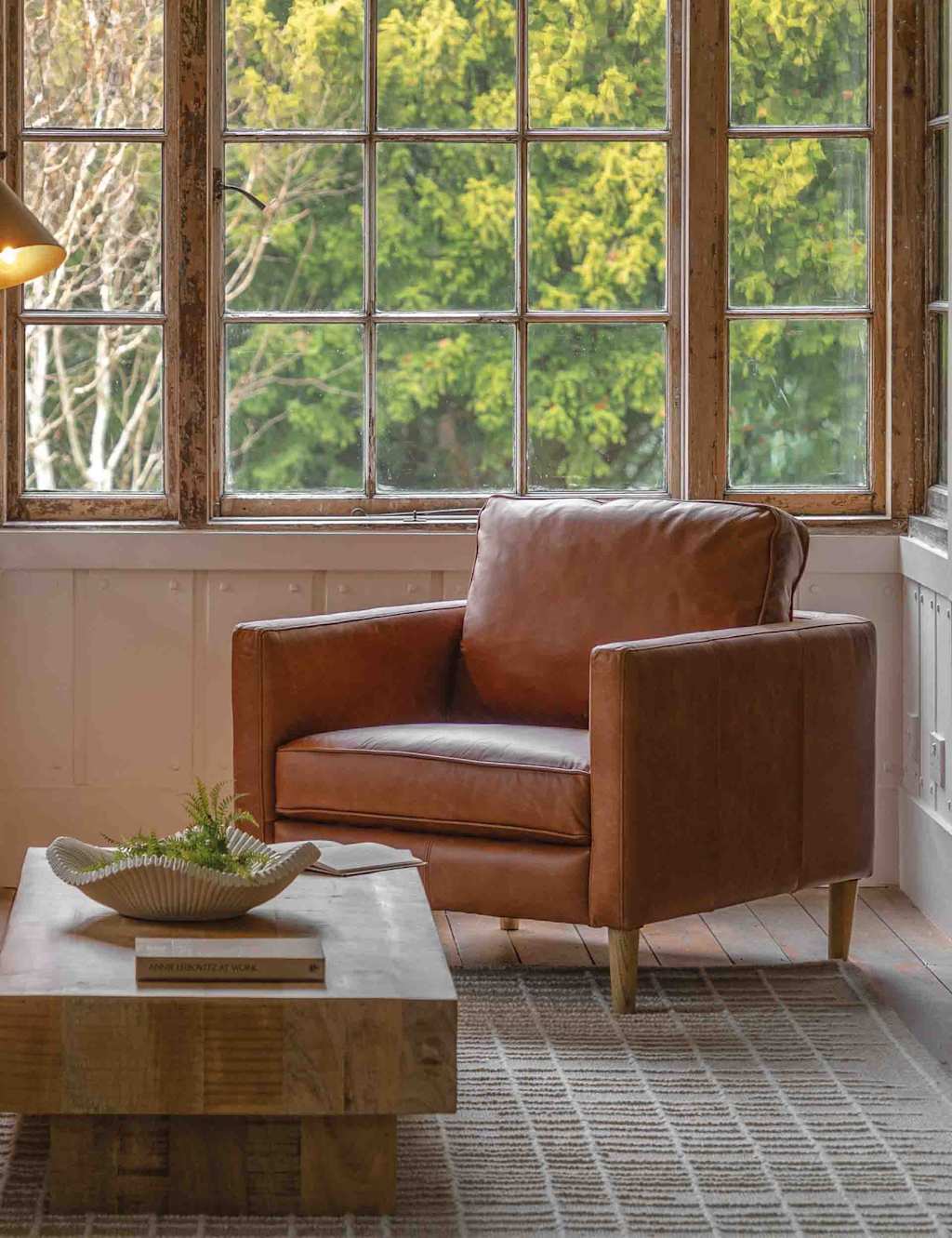 Gallery Direct Osborne Ash Leather Armchair - Dark Brown - Available at M&S