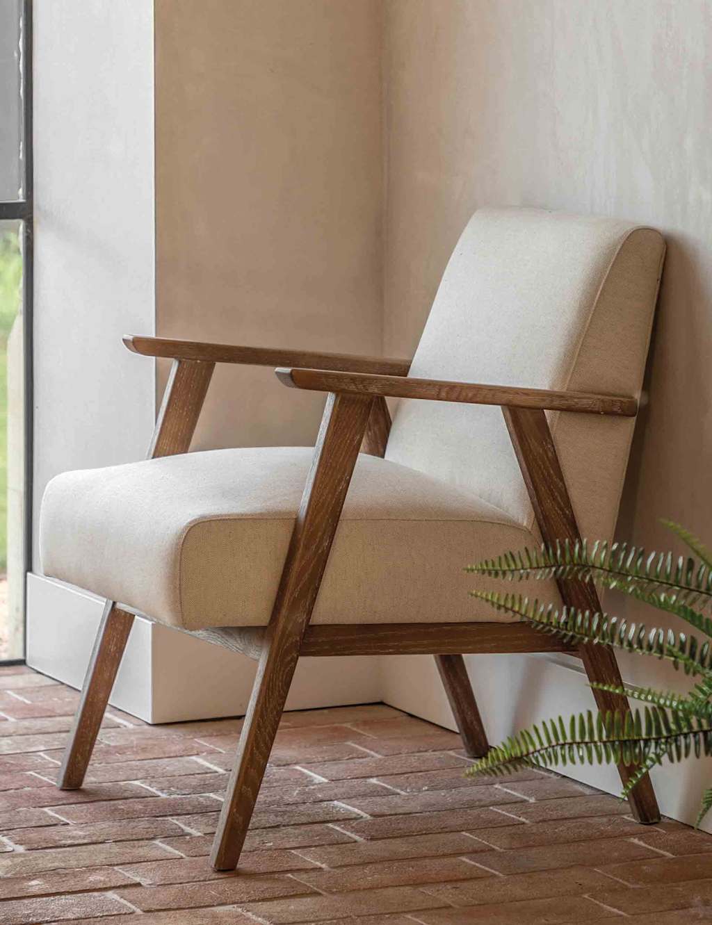 Gallery Direct Neyland Armchair in Linen - Beige Mix - Available at M&S