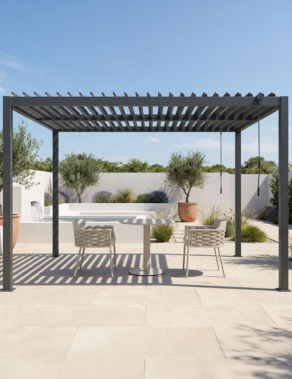 Royalcraft Pure '3M x 3M' Pergola - Black/Grey - Available at M&S