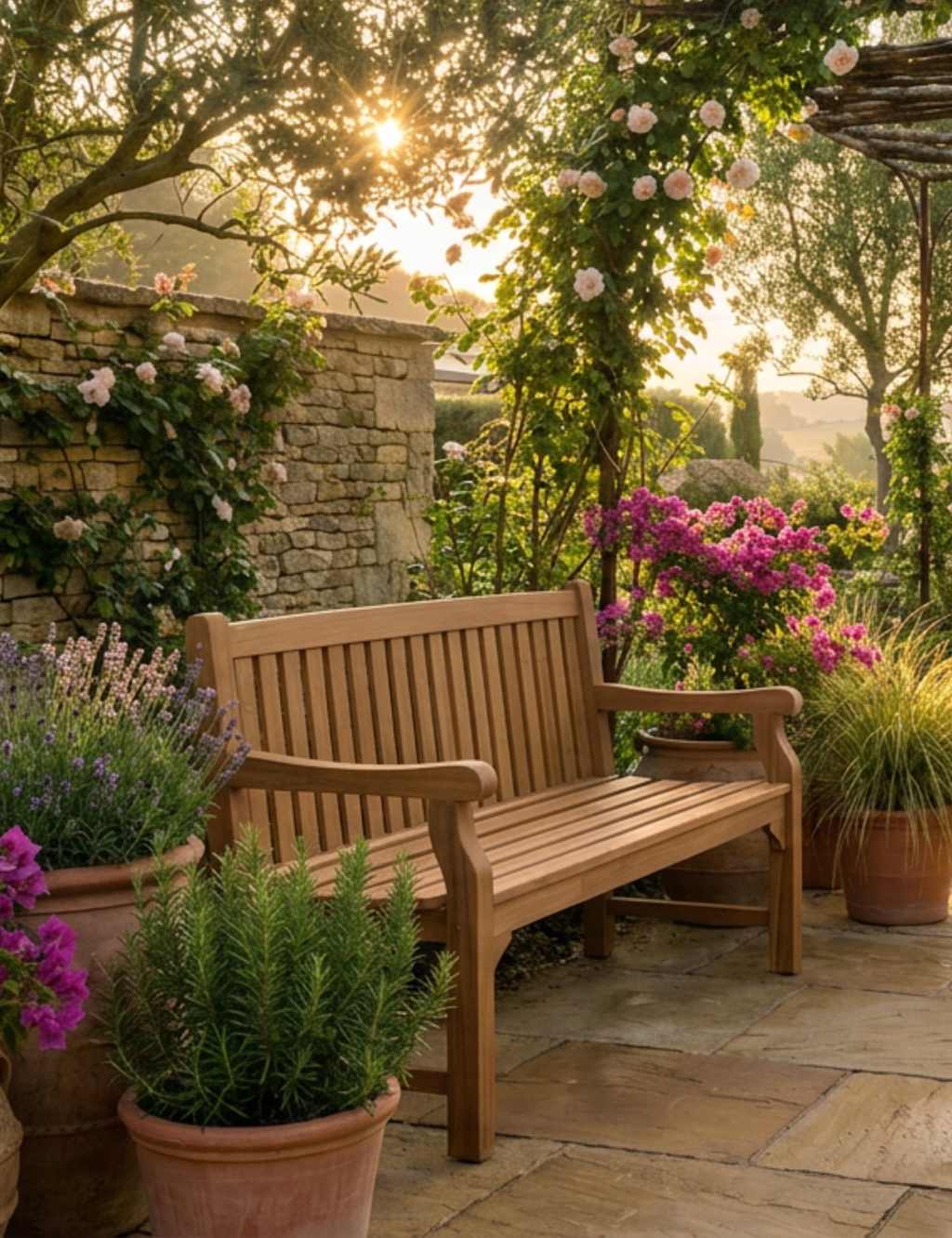 Image of Royalcraft Sofia 2-Seater Garden Bench Natural