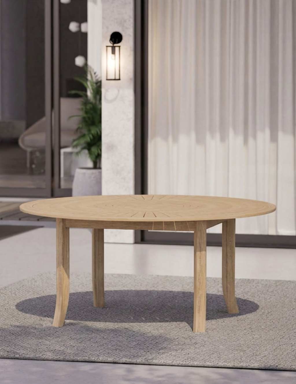 Royalcraft Maris Round 4 Seater Garden Dining Table - Natural - Available at M&S